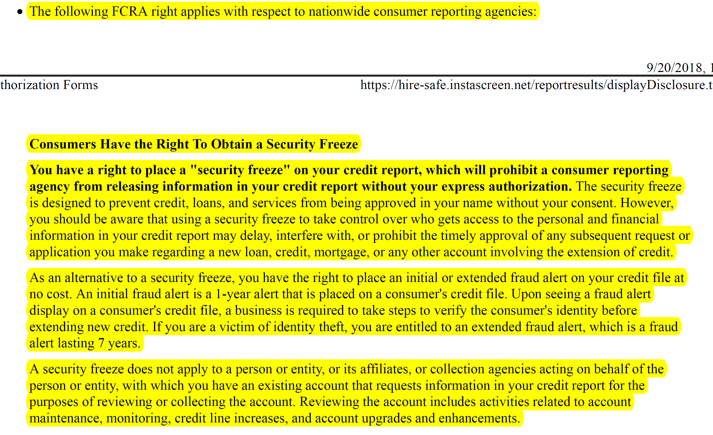 HireSafe FCRA Disclosure Updates